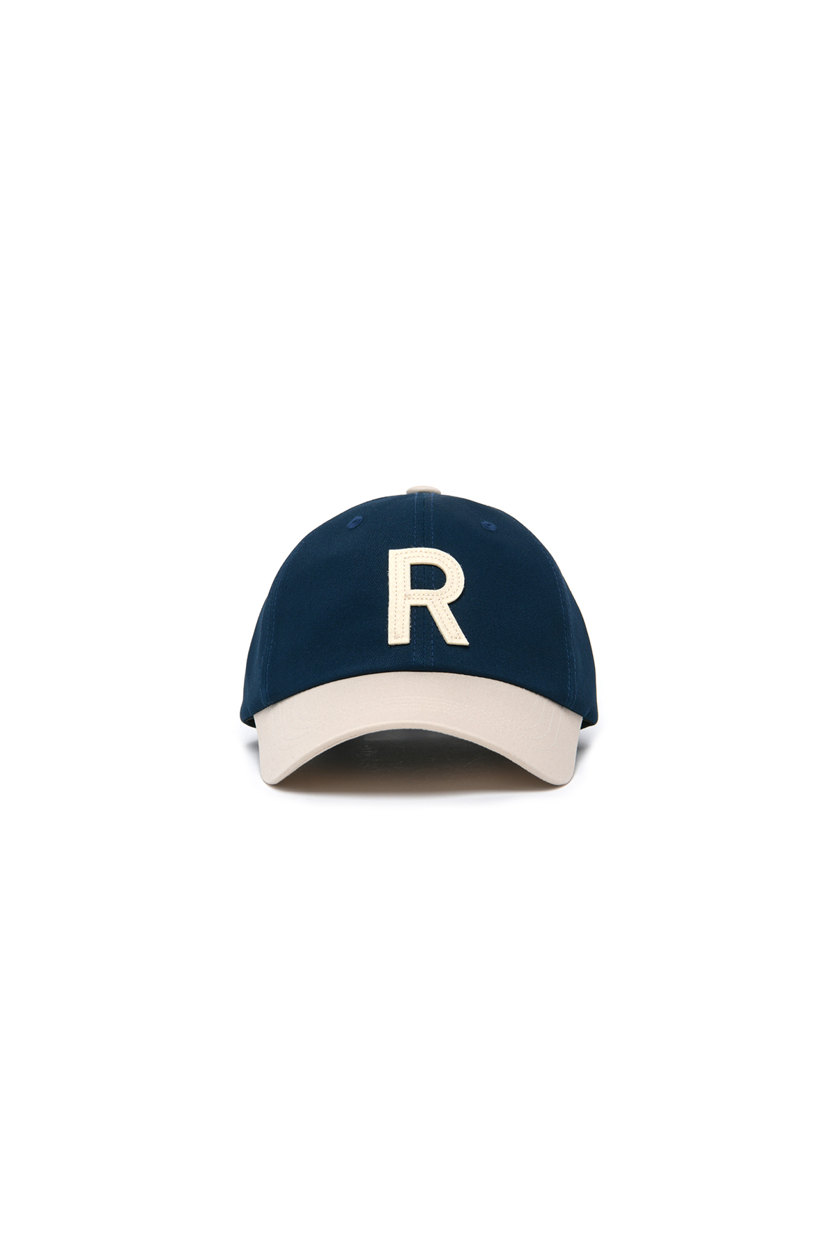 R PATCH BALL CAP IVORY/NAVY
