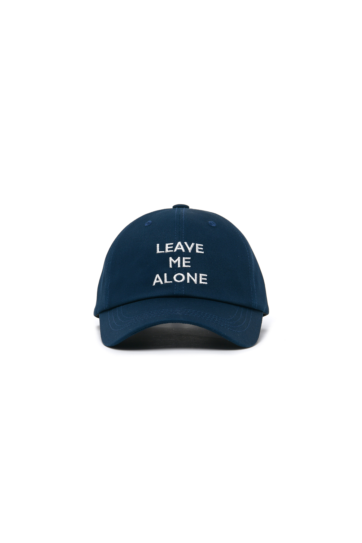 LEAVE ME ALONE EMBROIDERED BALL CAP NAVY