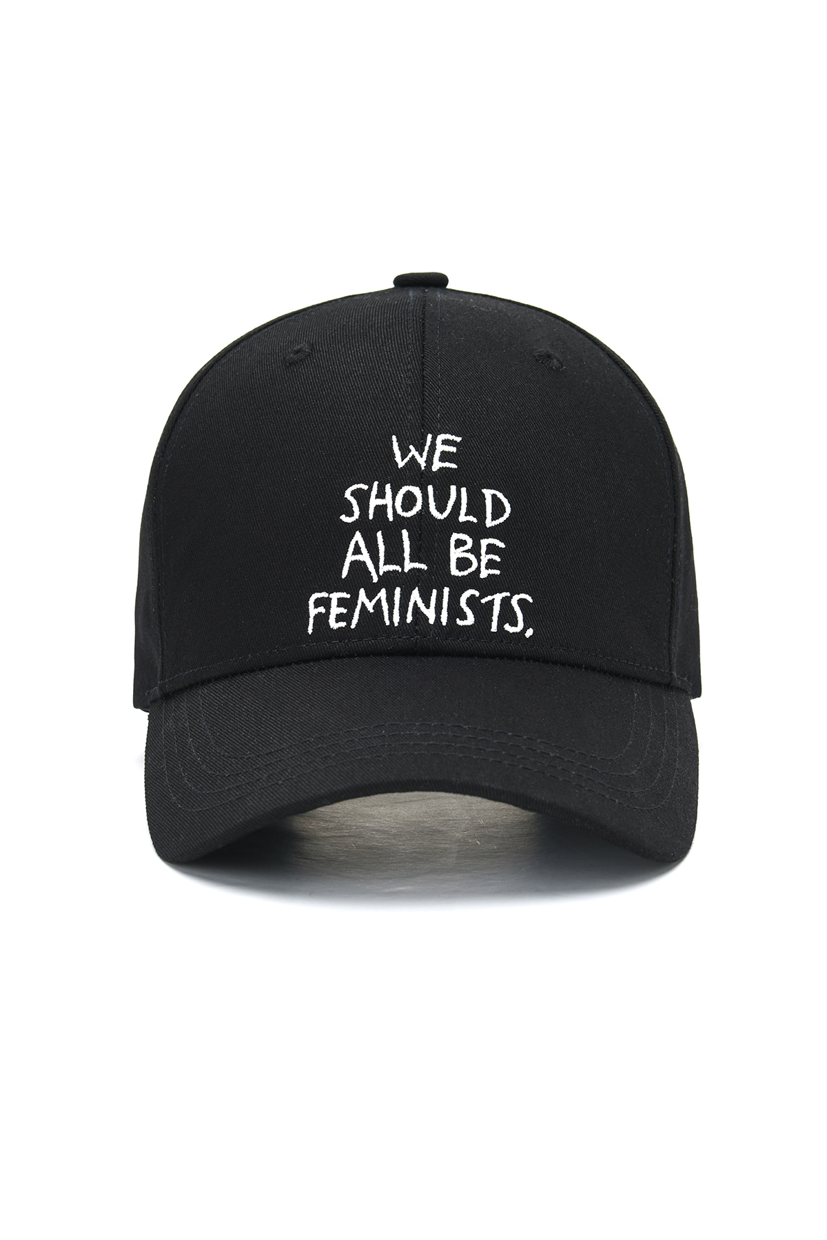 &quot;WE SHOULD ALL BE FEMINISTS&quot; EMBROIDERED BALL CAP BLACK