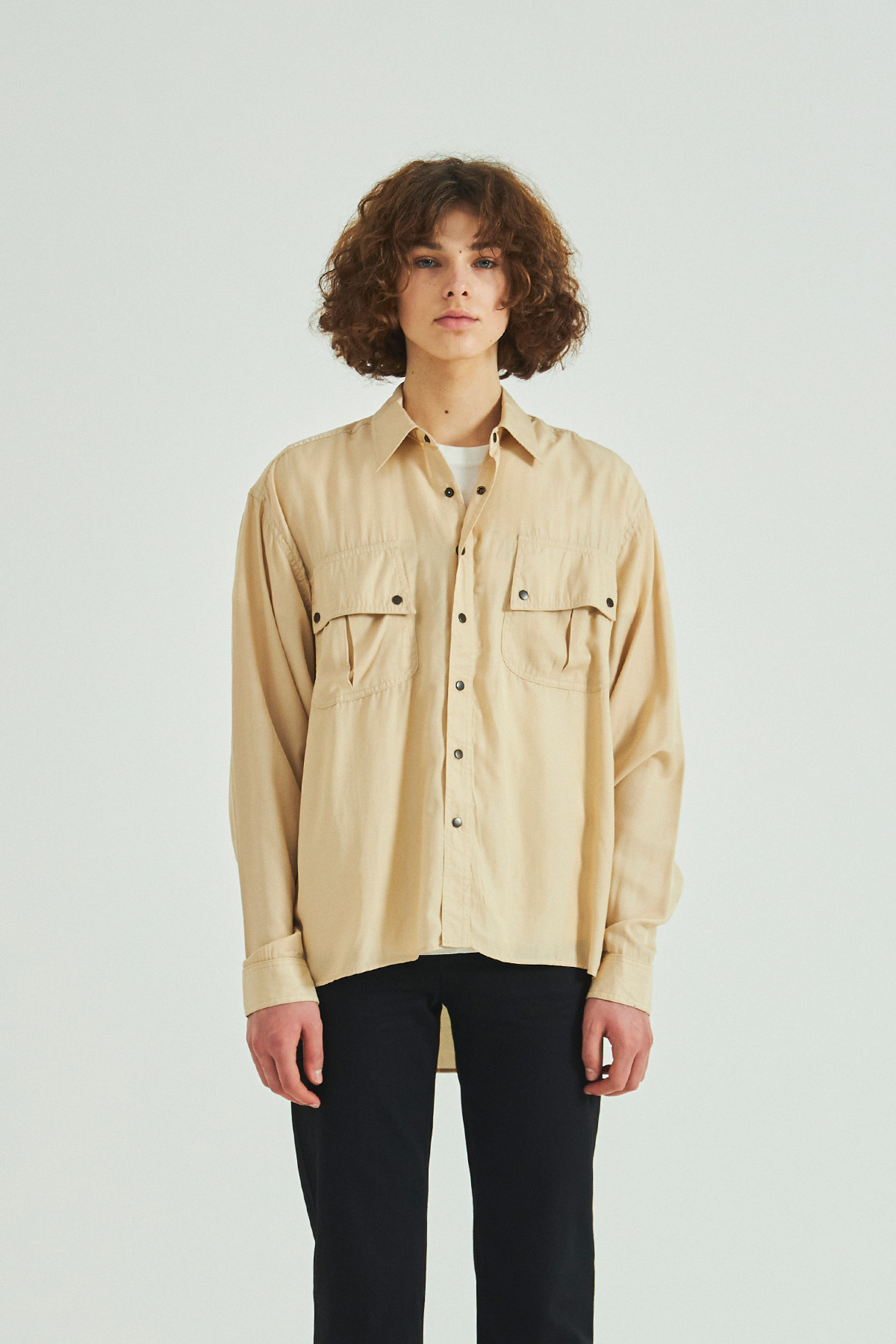 LOOSE FIT MILLITARY SHIRT BEIGE